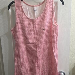 Basic Editions Pink Geometric Ribbed Tank Top Size XL